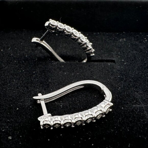 1/5 Carat Diamond Hoop Earrings - Picture 11 of 11